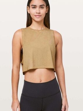 Lululemon Muscle Love Crop Tank in Yellow Size 6